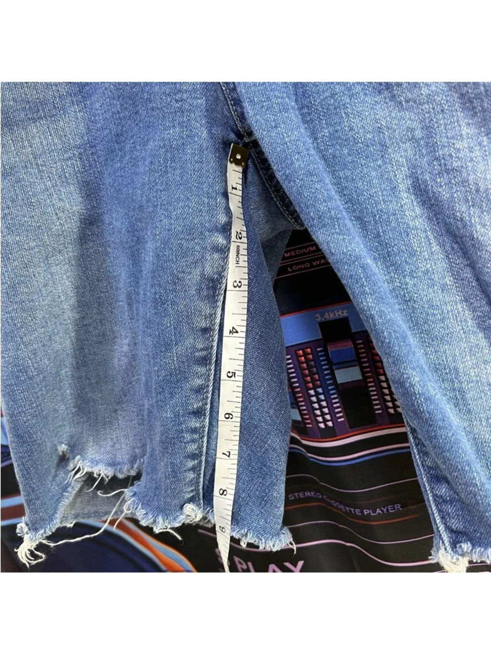 Lucky Brand Blue Embroidered Distressed Denim Shorts - Picture 5 of 11